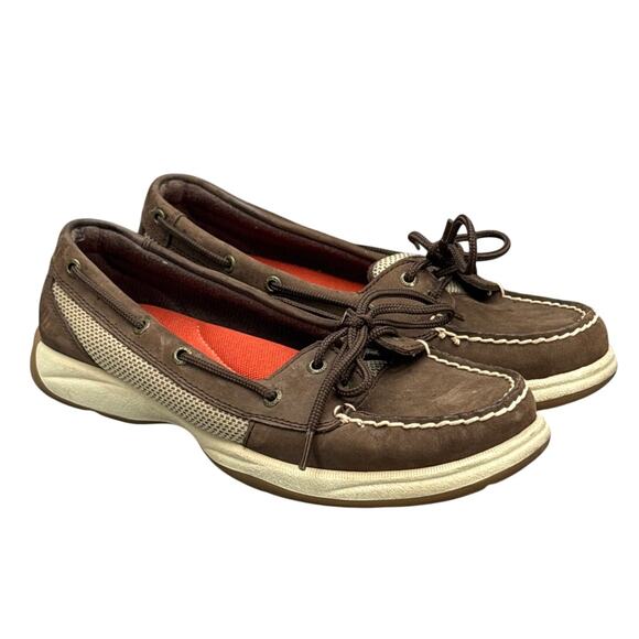 Sperry Top Sider Intrepid Brown Leather Slip On Comfort Loafer Boat Shoe 8.5 - Picture 1 of 9